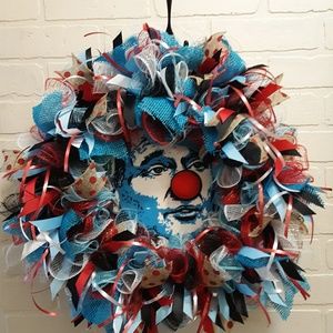 Deco Mesh Football Roger Wreath